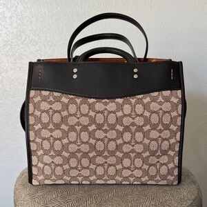 Coach Rogue In Signature Textile Jacquard - Silver/Cocoa Black